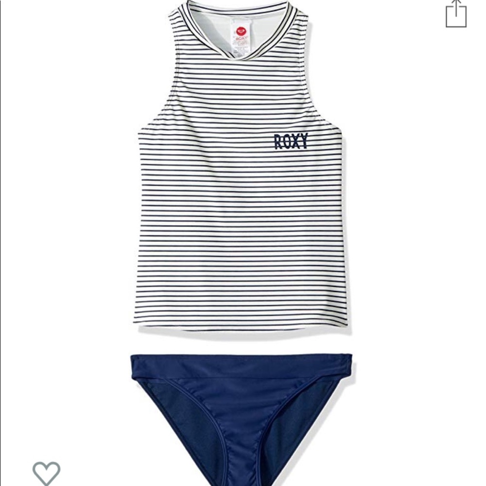 Roxy big girls navy blue tankini